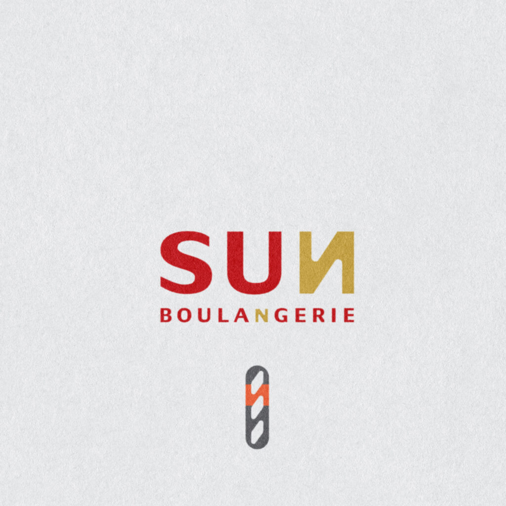 ブーランジェリーサン BOULANGERIE SUN パン屋　店舗デザイン ロゴデザイン　デザイン ロゴ　看板